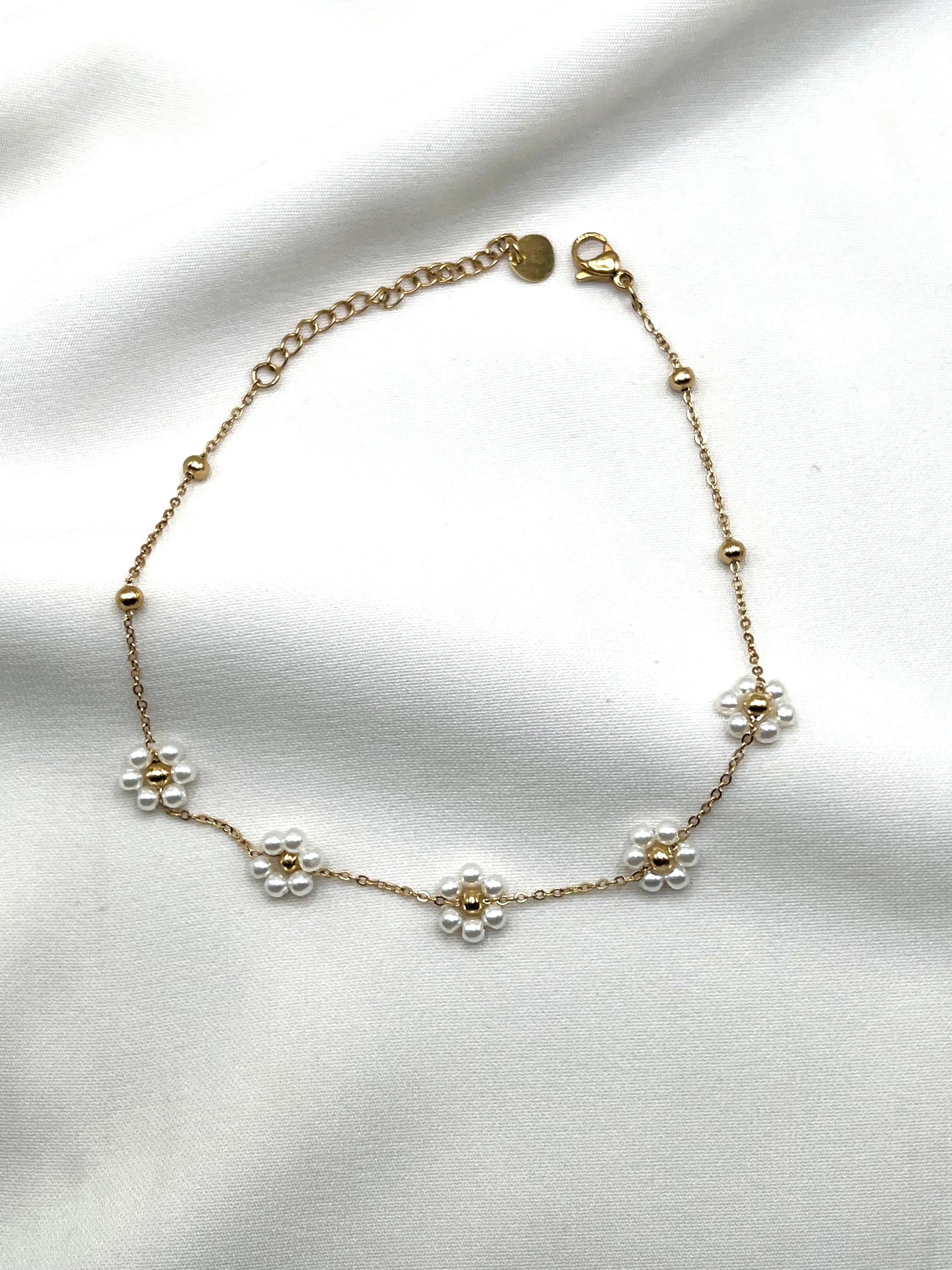 Bracelet de cheville Emma blanc